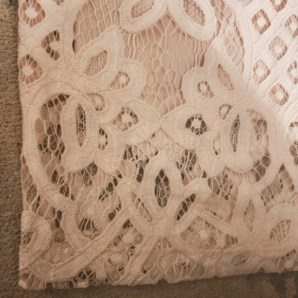 Lulus Steal A Kiss Blush Pink Lace Dress Women's XS Halter Top Mini Short Cute - Picture 7 of 9